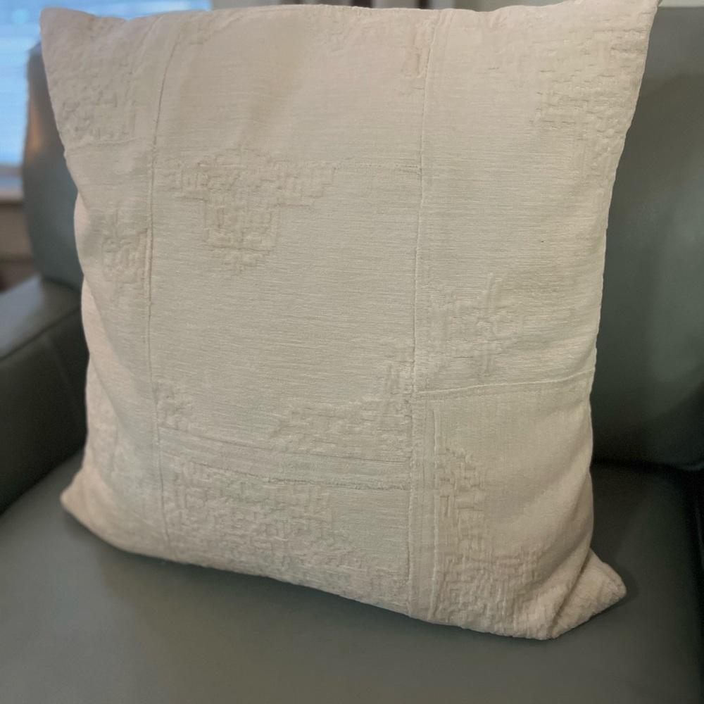 Textured Cream Throw Pillow